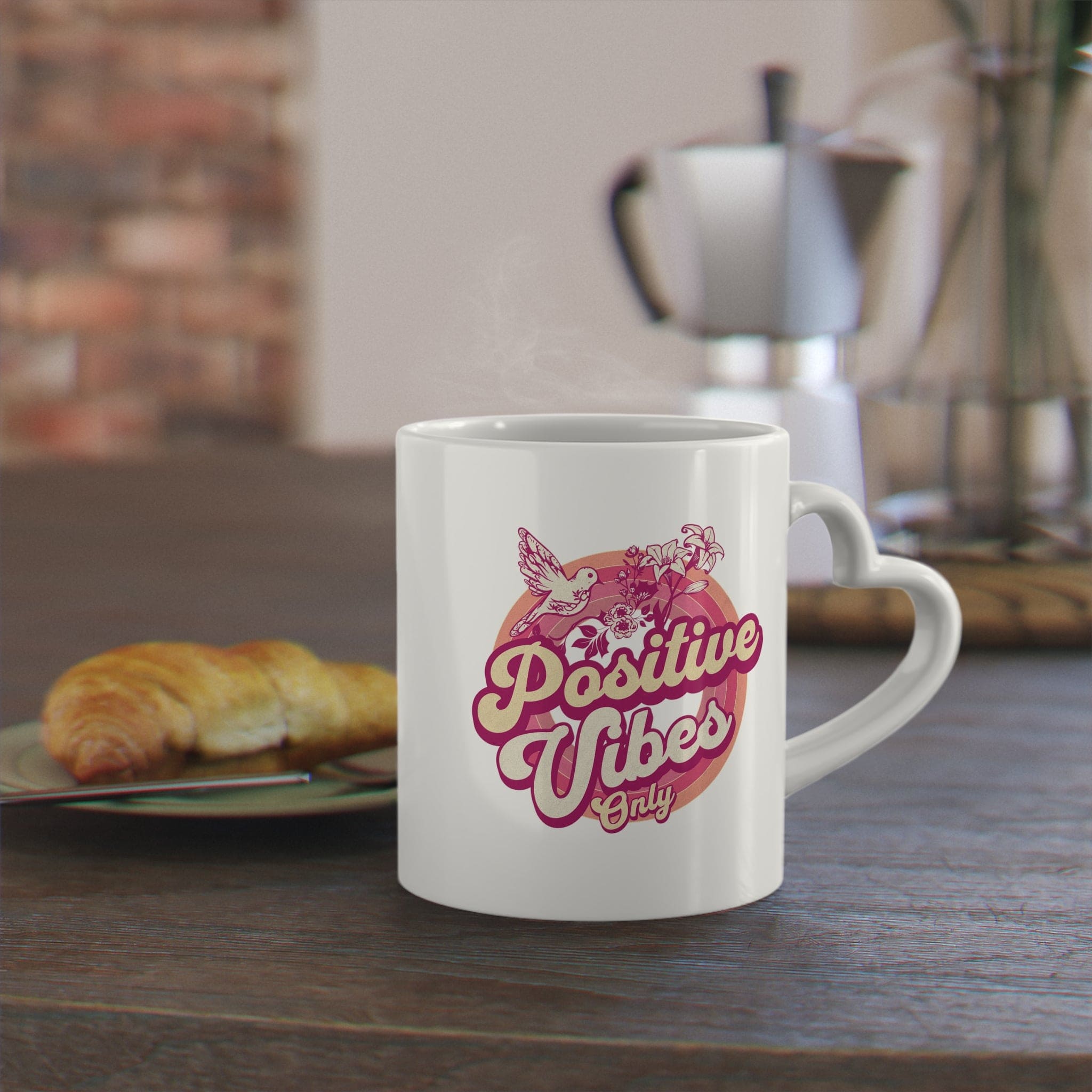 Positive Vibes Only - Heart-Shaped Mug