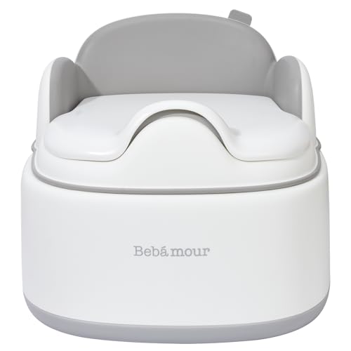 Bebamour Potty Training Toilet 3 in 1 Multi-Functional Potty Seat Detachable Baby Potty Step Stool Anti-Slip Stable Potty Training Toilet with 100 Pack Trash Bags for Baby Toddler Kids(Grey)