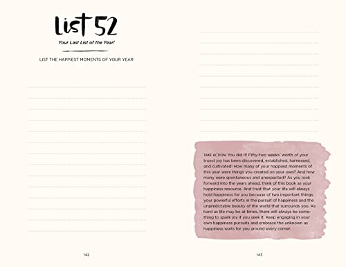52 Lists for Happiness Floral Pattern: Weekly Journaling Inspiration for Positivity, Balance, and Joy (A Guided Self-Care Journal with Prompts, Photos, and Illustrations)