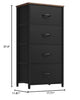 DWVO Dresser with 4 Drawers - Fabric Dresser, Organizer Unit for Bedroom, Living Room, Closets - Sturdy Steel Frame, Easy Pull Fabric Bins & Wooden Top