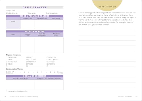 Depression Journal: Daily Check-In: 75 Days of Reflection Space to Track and Understand Your Symptoms