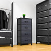 DWVO 4 Drawers Dresser, Dresser for Bedroom, Fabric Storage Tower, Chest of Drawers, Organizer Unit for Closets, Living Room, Sturdy Steel Frame, Wooden Top, Easy Pull Fabric Bins