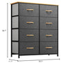 GOOBED Dresser, Fabric Dresser with 8 Drawers, Chest of Drawers for Closet, Sturdy Steel Frame, Wooden Top, Easy Pull Handle
