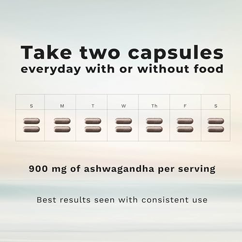 LifeSeasons Essentials Ashwagandha - Stress & Sleep Support Supplement - Calm & Focused Mind - Improves Athletic Performance & Brain Function - 900mg per 2 Capsules - 60 Capsules