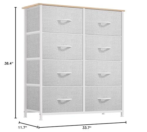 DWVO Dresser for Bedroom, Fabric Tower with 8 Drawers, Black Dresser & Chest of Drawers for Closet, Living Room