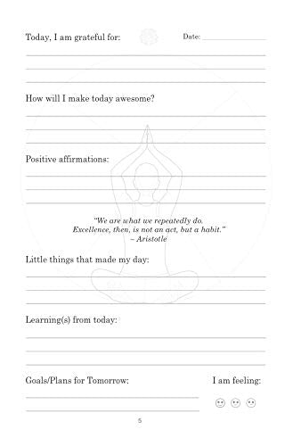 Gratitude Journal: Invest few minutes a day to develop thankfulness, mindfulness and positivity