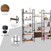 Bookshelves and Bookcases Triple Wide 5 Tiers Industrial Bookshelf,Tall Bookcase Shelf Storage Organizer, Modern Book Shelf for Bedroom, Living Room and Home Office, Vintage Brown