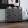 DWVO 7 Drawers Dresser, Organizer Unit for Bedroom, Fabric Dresser Storage Tower for Hallway, Entryway, Closets, Sturdy Steel Frame, Wooden Top