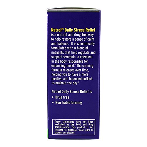 Natrol Daily Stress Relief 100 mg, Dietary Supplement, Mood + Stress, 30 Tablets, 30 Day Supply