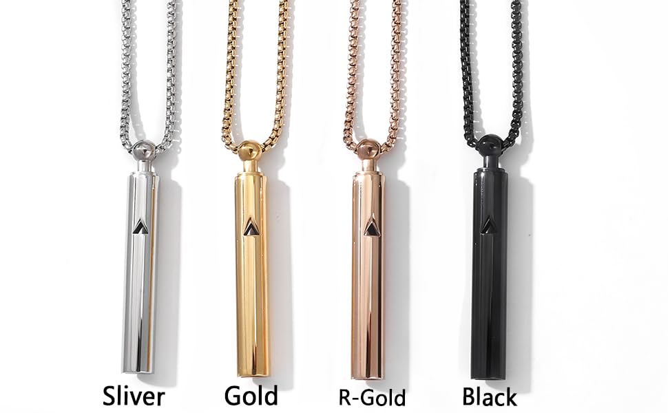 Xeyai Stainless Steel Anxiety Breathe Necklace, Anxiety Relief