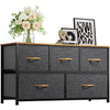 GOOBED Dresser for Room with 5 Drawers - Fabric Storage Tower, Long Fabric Dresser, Organizer Unit for Room, Closet, Hallway