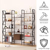 Bookshelves and Bookcases Triple Wide 5 Tiers Industrial Bookshelf,Tall Bookcase Shelf Storage Organizer, Modern Book Shelf for Bedroom, Living Room and Home Office, Vintage Brown