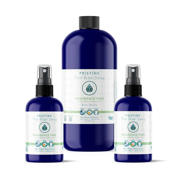 Pristine Toilet Paper Spray: As Seen on Shark Tank, The More Natural Alternative to Flushable Wet Wipes & Personal Cleansing Wipes, Spray Dry Toilet Paper to Create a Flushable Wipe - Fragrance Free