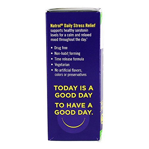 Natrol Daily Stress Relief 100 mg, Dietary Supplement, Mood + Stress, 30 Tablets, 30 Day Supply