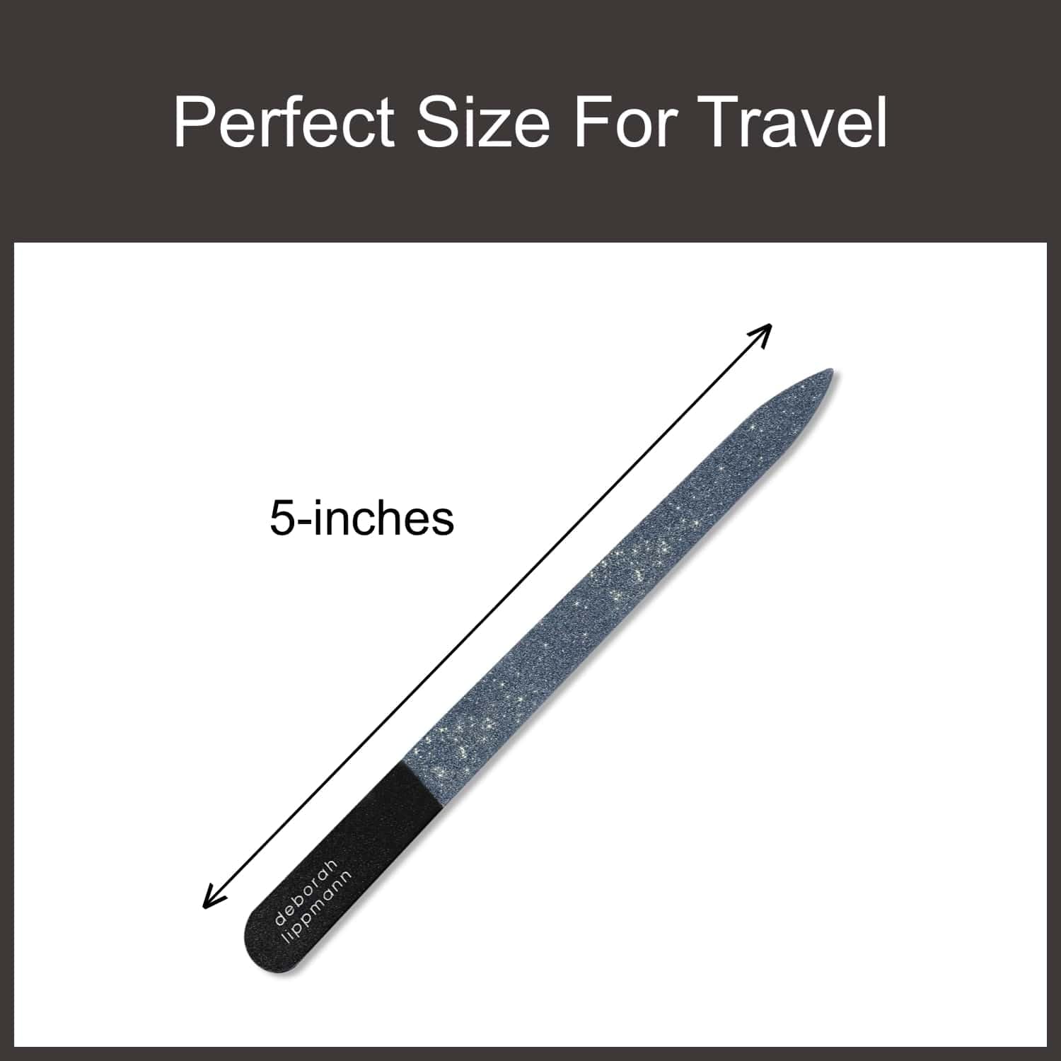 Deborah Lippmann Nail File | Emery Board for Manicure, Pedicure, Buffering | Fine Diamond Ceramic, Stainless Steel Reusable Fingernail Tool | 5-Inch