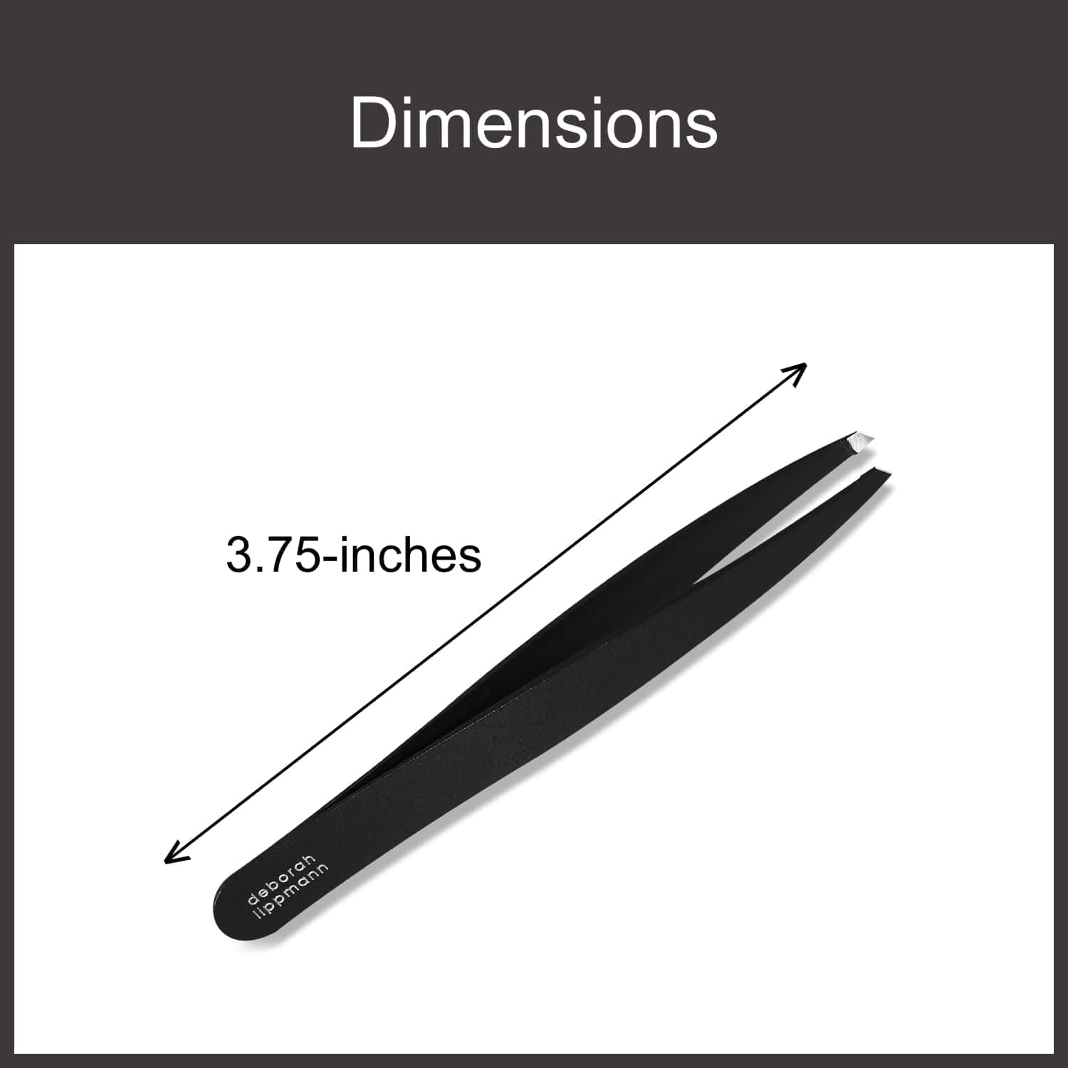 Deborah Lippmann Tweezers, Slant Pointed | Precise for Plucking Eyebrows, Splinters, Hair Removal, Shape | Easy To Use, Professional Stainless Steel