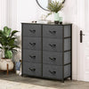 DWVO Dresser for Bedroom, Fabric Tower with 8 Drawers, Tall Dresser, Chest of Drawers for Closet, Living Room, Sturdy Steel Frame, Wooden Top, Easy Pull Handle, Black Ash