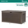 YITAHOME 90 Gallon Large Deck Box, Double-Wall Resin Outdoor Storage Boxes, Deck Storage for Patio Furniture, Cushions, Pool Float, Garden Tools, Lockable & Waterproof (Brown)