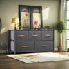 DWVO Dresser TV Stand, Fabric Dresser with 5 Drawers, Dresser for Bedroom, Wide Dresser, Storage Tower, Chest of Drawers for Closet, Living Room, Hallway, Dull Grey