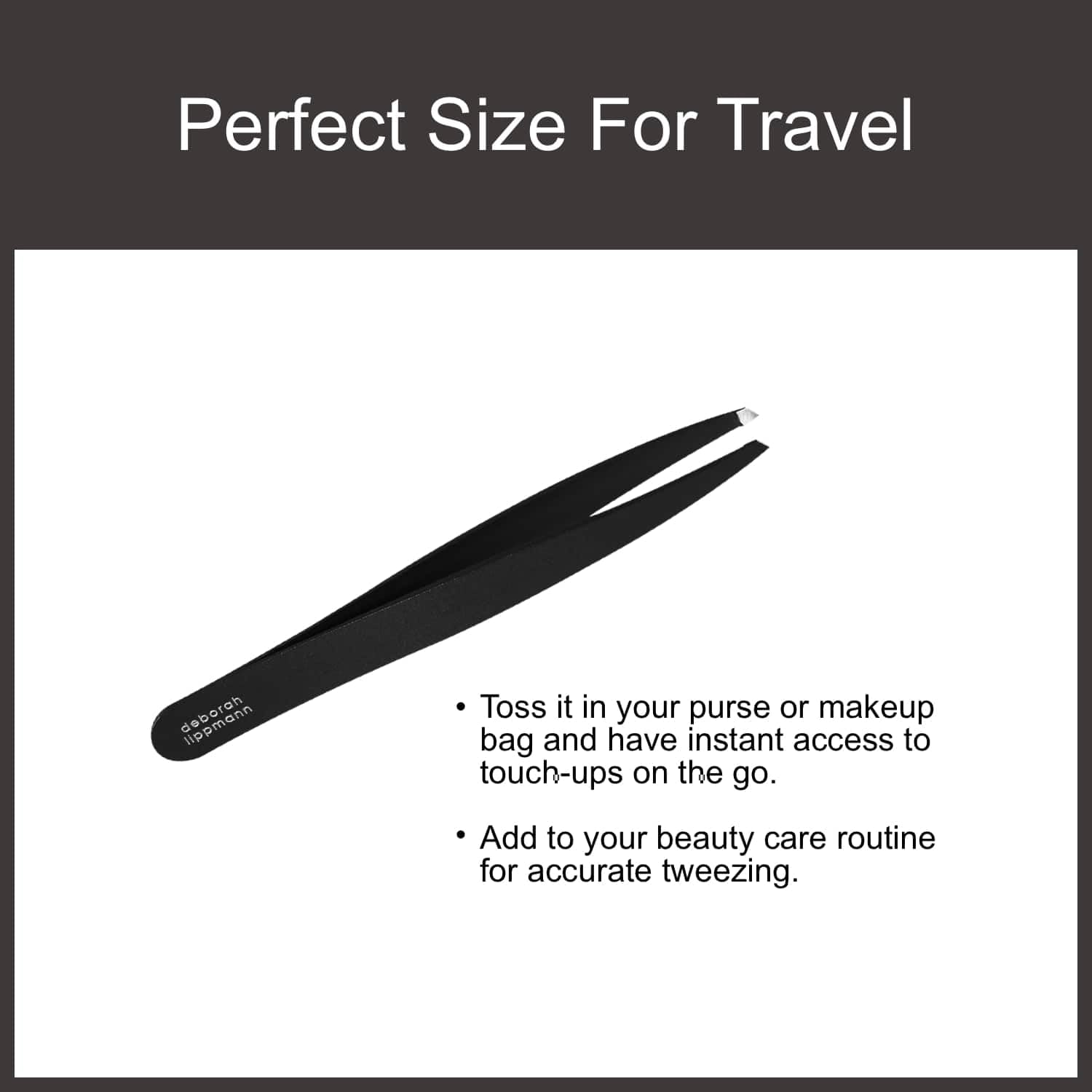 Deborah Lippmann Tweezers, Slant Pointed | Precise for Plucking Eyebrows, Splinters, Hair Removal, Shape | Easy To Use, Professional Stainless Steel