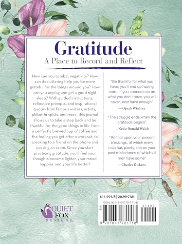 Reflections on Gratitude Journal: Record and Appreciate Your Present and Grow into a Brighter Future Day by Day (Quiet Fox Designs) Reflect with Inspiring Prompts, Journal Pages, Tips, and Activities