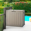 DWVO 30 Gallon Outdoor Storage Deck Box, Resin Patio Storage for Gardening Tools, Patio Cushions, Waterproof and Lockable (Light Brown)