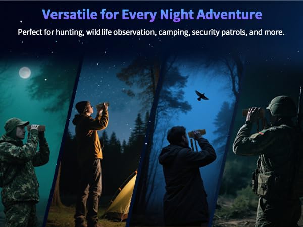 RuralRanger 5K Night Vision Goggles for Adults | 5K Video & 60MP Photos | 10X Zoom | Lightweight 300g | 850nm IR | 300M Range | 3'' HD Screen | for Camping & Security, Camouflage