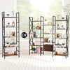 Bookshelves and Bookcases Triple Wide 5 Tiers Industrial Bookshelf,Tall Bookcase Shelf Storage Organizer, Modern Book Shelf for Bedroom, Living Room and Home Office, Vintage Brown