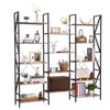 Bookshelves and Bookcases Triple Wide 5 Tiers Industrial Bookshelf,Tall Bookcase Shelf Storage Organizer, Modern Book Shelf for Bedroom, Living Room and Home Office, Vintage Brown