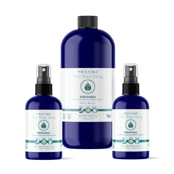 Pristine Toilet Paper Spray: As Seen on Shark Tank, the More Natural Alternative to Flushable Wet Wipes & Personal Cleansing Wipes, Spray Dry Toilet Paper to Create a Flushable Wipe - Original