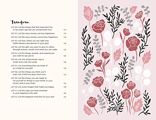 52 Lists for Happiness Floral Pattern: Weekly Journaling Inspiration for Positivity, Balance, and Joy (A Guided Self-Care Journal with Prompts, Photos, and Illustrations)