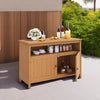 DWVO Poly Lumber Outdoor Sideboard, Patio Bar Table with Storage and Shelves, Weather Resistant Storage Cabinet for Outdoor, Pool and Garden - Brown