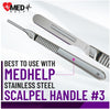 MedHelp 10r Blades Dermaplaning - Pack of 100 Dermaplane Blades 10r, High Carbon Steel Dermablade Blades Individually Packed, Disposable Surgical Scalpel Blades, Sterile