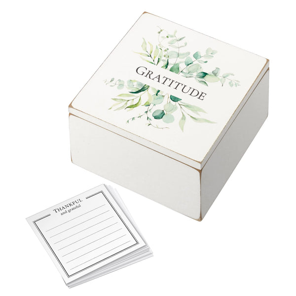 Lillian Rose Rustic Botanical Gratitude Box with 30 Note Cards, One Size, white, multi