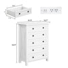 DWVO White Dresser, 5 Chest of Drawer Dresser, Modern Tall Nightstand with Deep Drawers, Organizer Drawers
