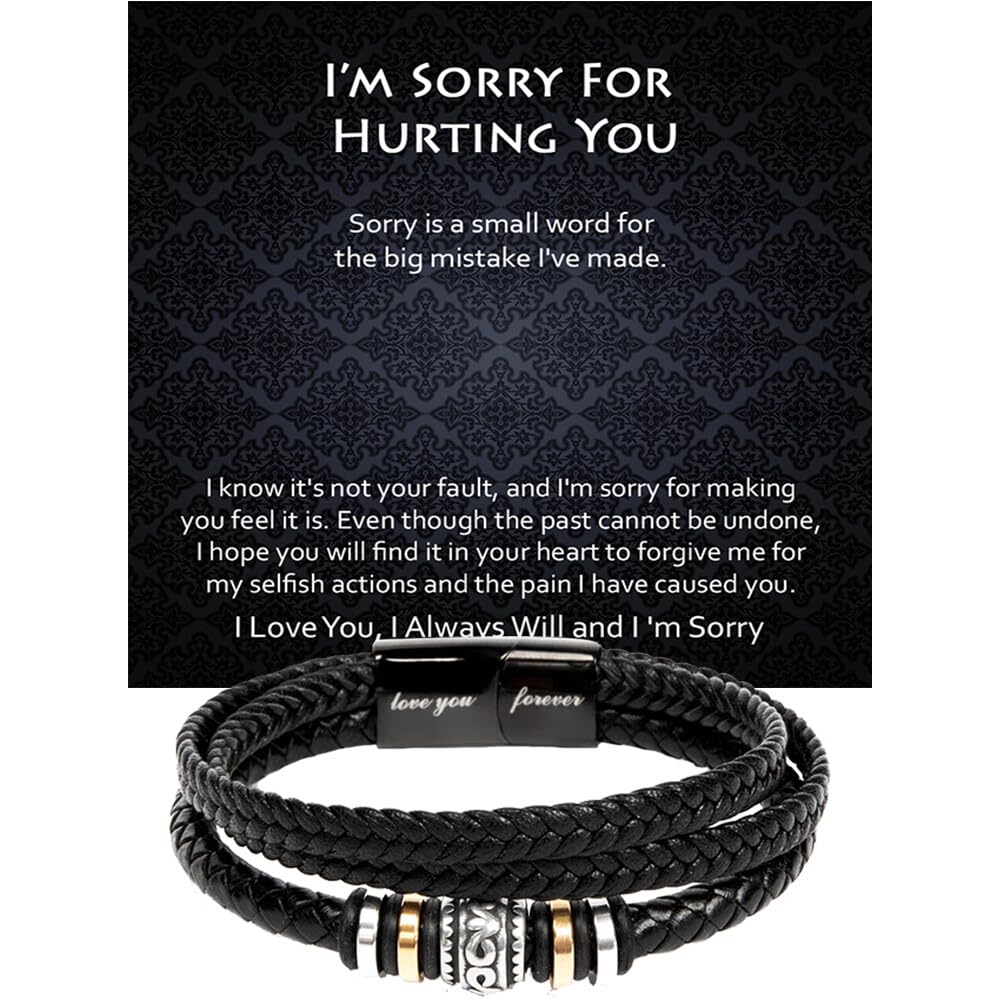 GLAVICY I Am Truly Sorry Bracelet For Him, Apology Gifts For Men, I'm Sorry Bracelet Gift For Him, I'm Sorry For Hurting You Bracelet For Him, Forgive Me Bracelet, I'm Sorry Gifts For Him #1