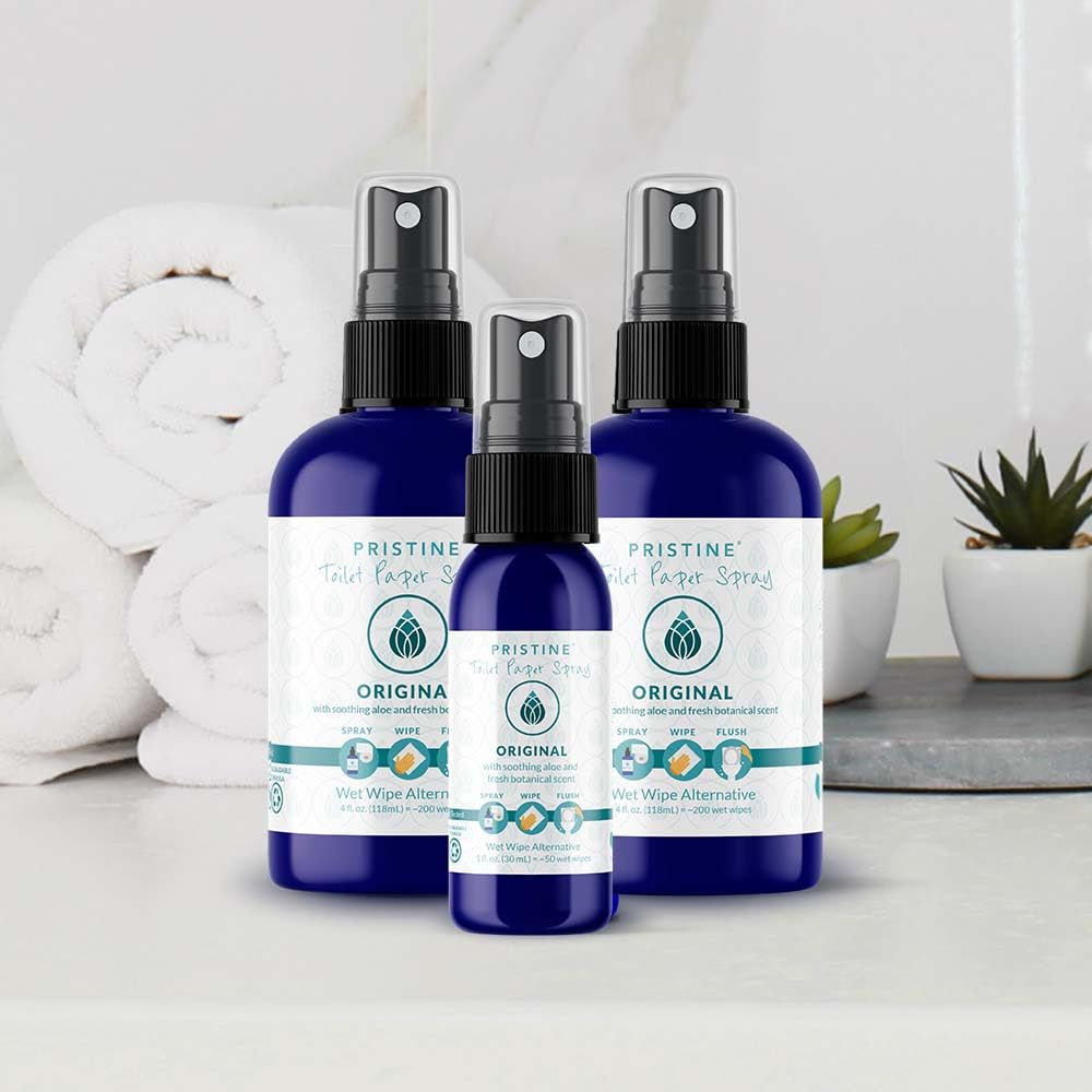 Pristine Toilet Paper Spray: As Seen on Shark Tank, The Planet Friendly, More Natural Alternative to Flushable Wet Wipes - Original