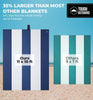 Tough Outdoors Extra Large Beach Blanket Waterproof Sandproof Oversized - 11'x10' Sand Free Beach Mat for 9 Adults - Hiking, Outdoor & Beach - Navy Blue & White