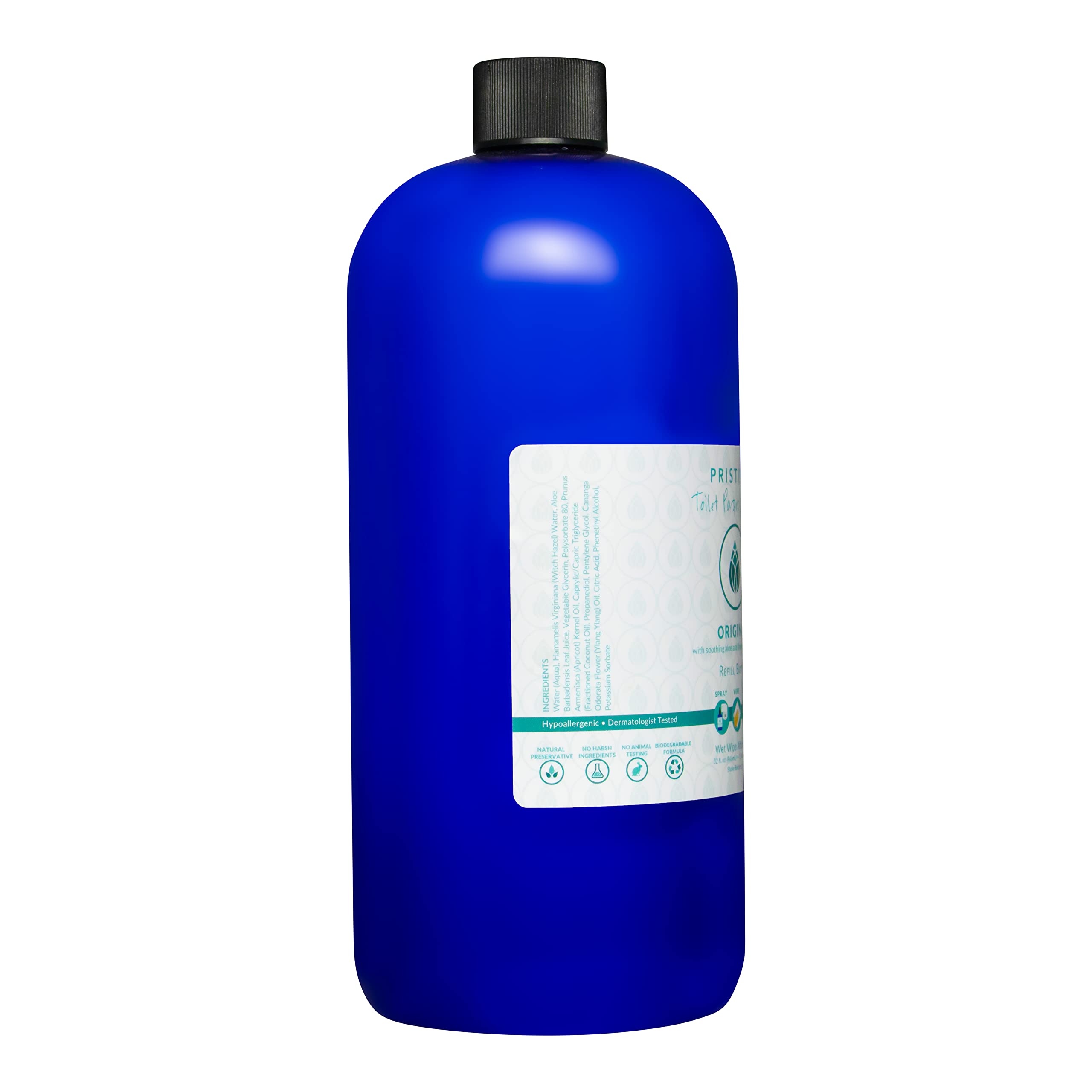 Pristine Toilet Paper Spray: As Seen on Shark Tank, the More Natural Alternative to Flushable Wet Wipes & Personal Cleansing Wipes, Spray Dry Toilet Paper to Create a Flushable Wipe - Original