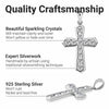 SHOP LC DELIVERING JOY Silver Cross Pendant for Women - Catholic Faith Religious Silver Pendant for Men - CZ Unique Sparkling Christian Jewelry Birthday Gifts
