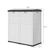 YITAHOME 76 Gallon Dual Compartment Outdoor Trash Can, Resin-Based with Layered Lid and Drip Tray, Waterproof Garbage Bin, Black + White