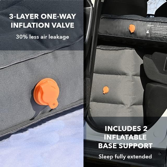 D-Hive Car Mattress - New X Style! Unbeatable Durability SUV Air Mattress for Car Camping, Durable Extra Thick Oxford Fabric, Quick Easy Set-Up w/Electric Pump, Car Bed Mattress, Grey