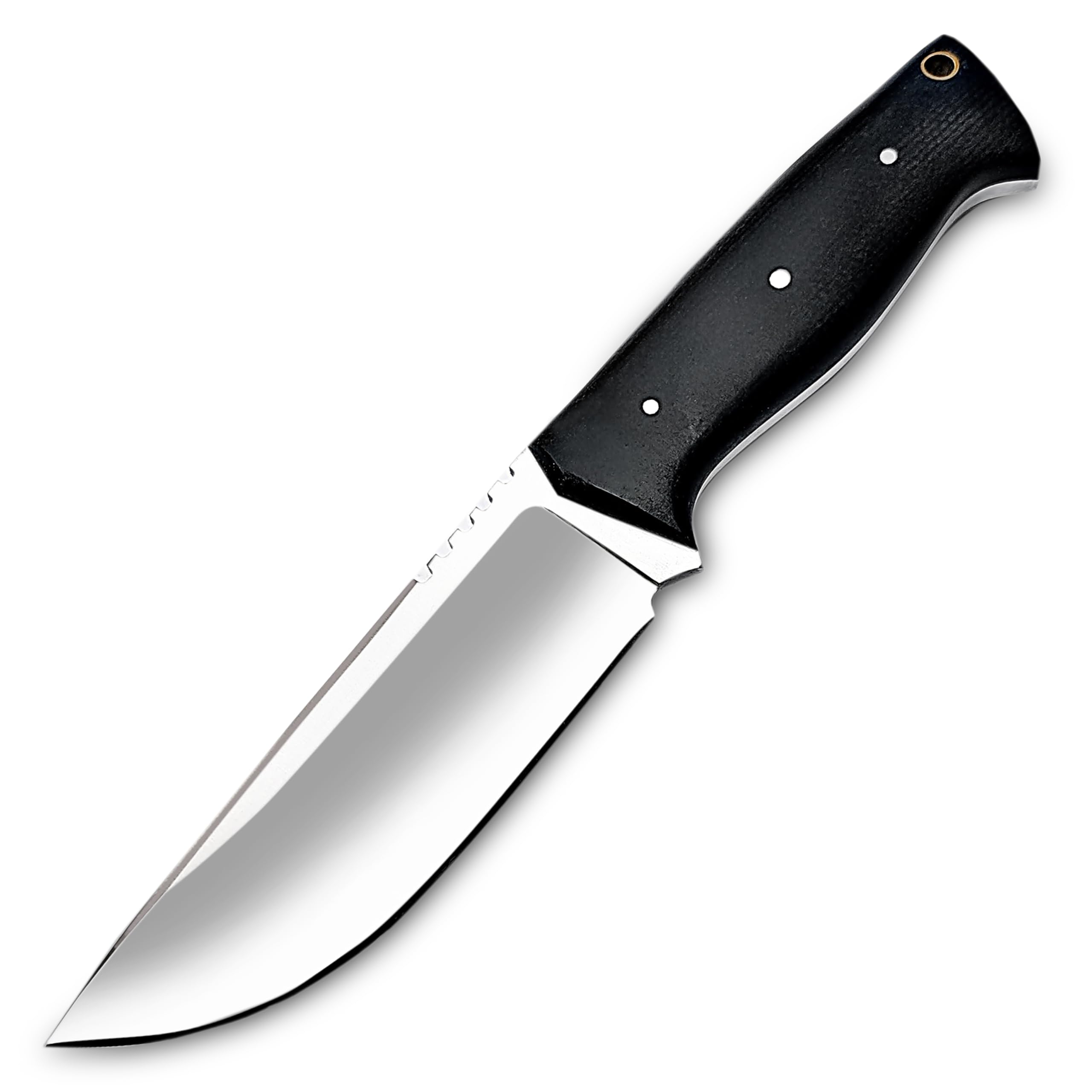 WARIVO Bushcraft Knife - Full Tang D2 Steel Fixed-Blade with Leather Sheath - Skinning & Camping Survival Knife