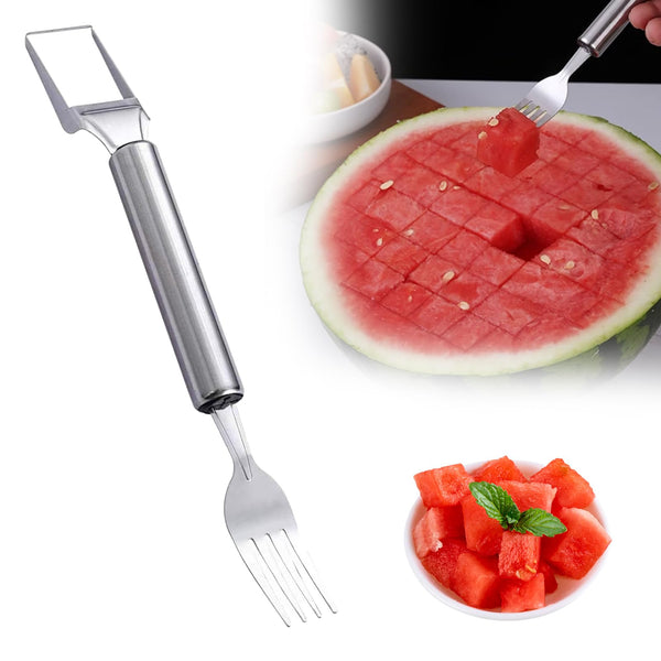 2-In-1 Stainless Steel Fruit Cutter, 2025 New Watermelon Slicer Multi-Functional Kitchen Gadget, Easy To Use Watermelon Cutters Melon Cutters Tool for Home, Camping, Picnics (A-1Pcs)