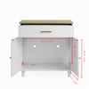 Hidden Cat Litter Box Furniture, 32'' Wood Litter Box Enclosure With Drawer and 2 Sisal Doors, Cat Kitty Litter Box Cabinet Side Cabinet With Storage White