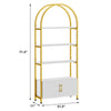 GarveeHome Gold Bookshelf, Arched Book Shelf with Studry Metal Frame and Quality Board, Modern Bookcase with 4-Tier Open Shelves for Living Room, Bookshelf with Doors Storage,71.5