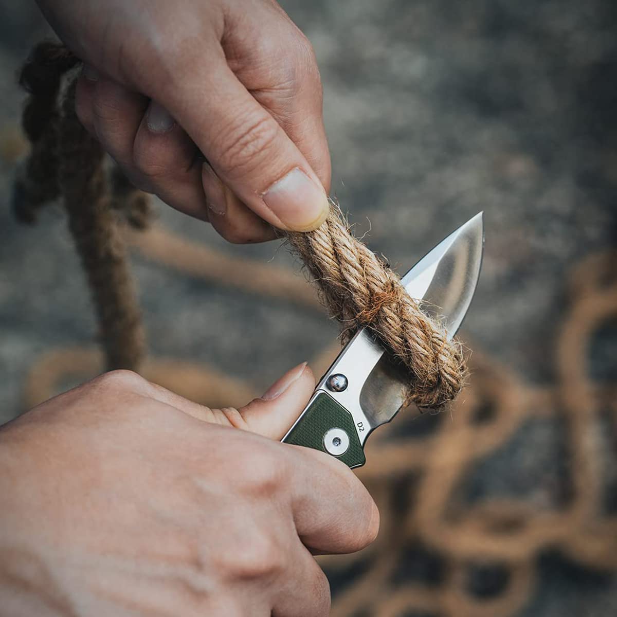 NUKNIVES S13 Kumpanter Folding Pocket Knife with 2.9'' D2 Blade, Liner Lock EDC Knife with Thumb Stud Opener, Caming Hiking Pocket Knife for Men Women