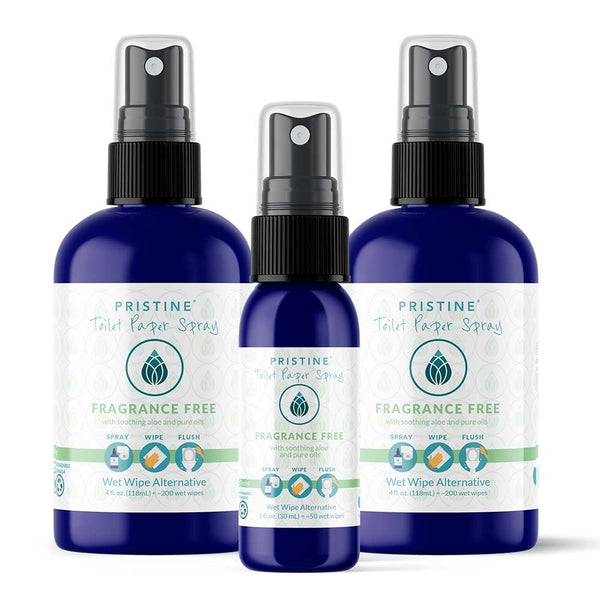 Pristine Toilet Paper Spray: As Seen on Shark Tank, The Planet Friendly, More Natural Alternative to Flushable Wet Wipes - Fragrance Free