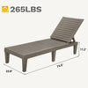 DWVO Outdoor Chaise Lounge, Pool Lounge Chair Set of 4 w/ 5-Level Backrest, Waterproof & Easy Assembly Patio Lounge Chair for Garden, Pool, and Beach (Taupe)