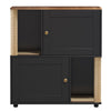 Cat Litter Box Enclosure for 2 Cats, Litter Box Enclosure with Double Room, Hidden Enclosed Cat Litter Box Furniture with Scratch Posts and Double-Layer Litter Mats Black